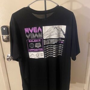 RVCA Black and Purple Graphic Tee